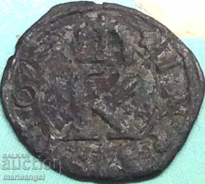 Quatrino Carol V Habsburg Italia 1535-1556 monogramă K