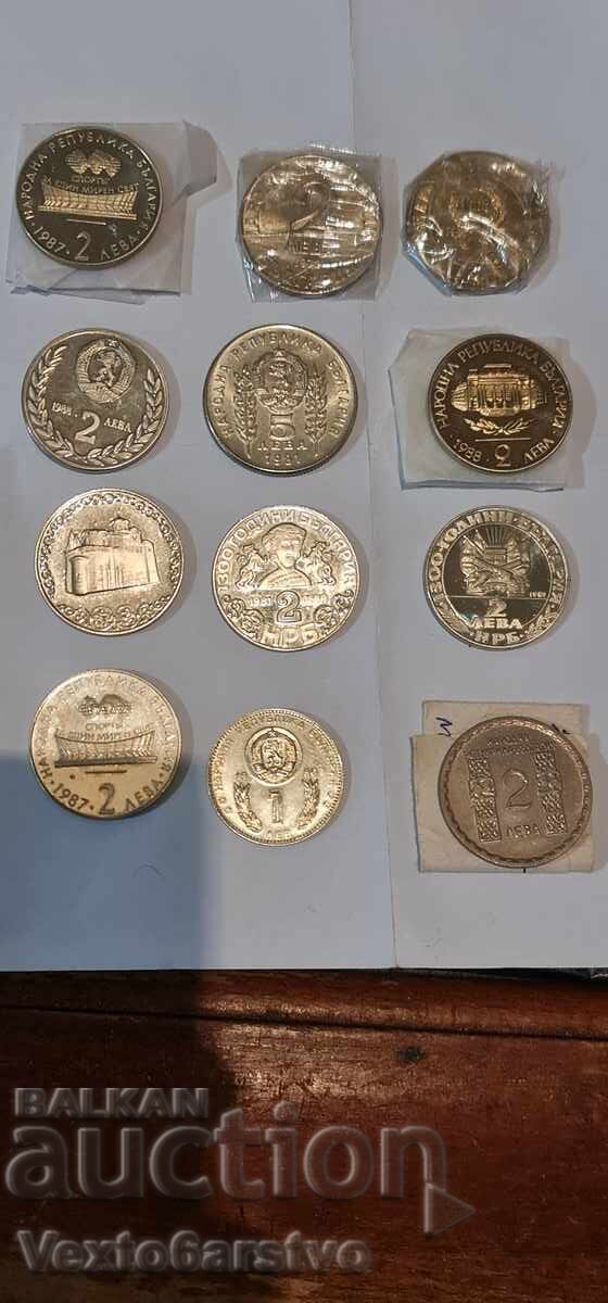 Монета-Монети-2 лв.-ЛОТ-12 бр. ЮБИЛЕЙНИ-1976-1988г.г. - 5