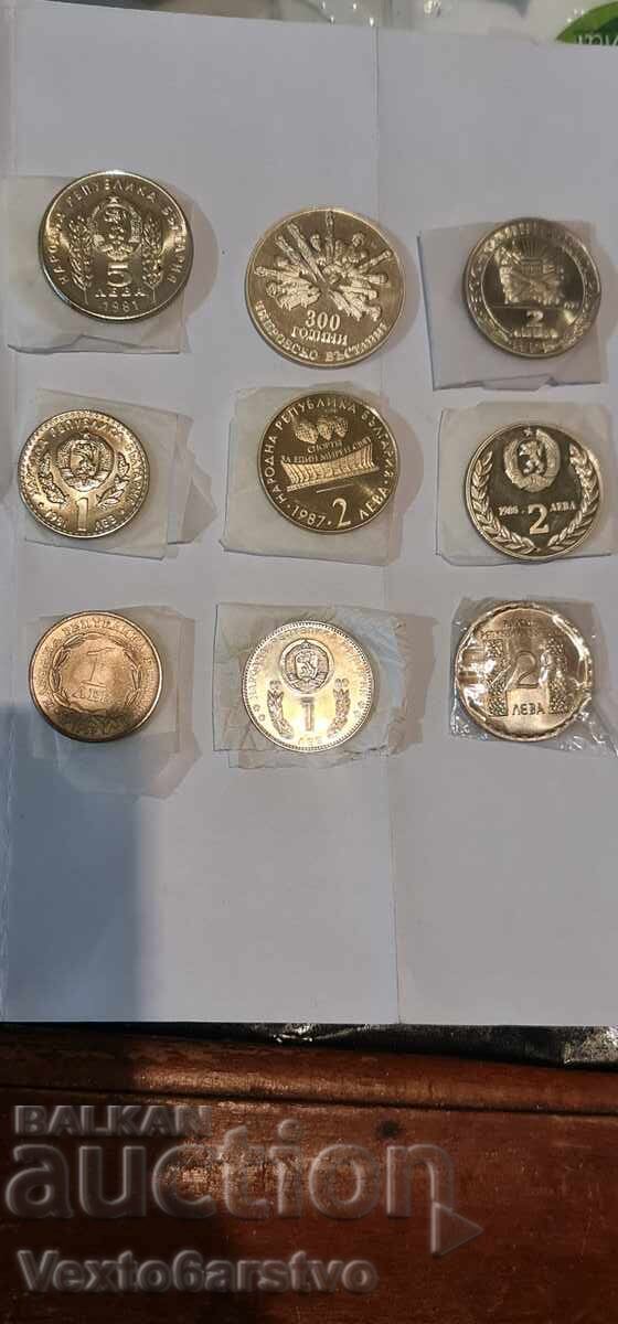 Монета-Монети-2 лв.-ЛОТ-9т бр. ЮБИЛЕЙНИ-1966-1988г.г.