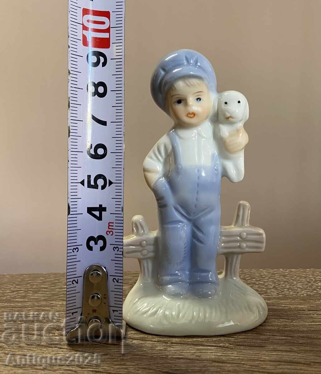 Винтидж порцеланова фигурка „Момче с агънце“ - 5