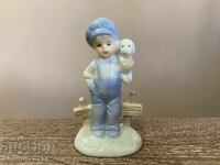 Figurină de porțelan vintage „Băiat cu miel”