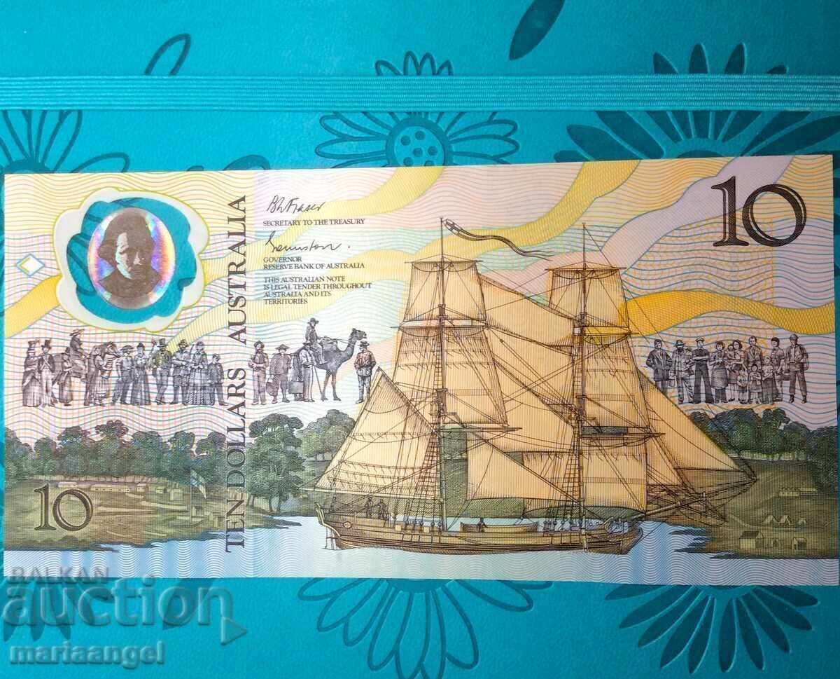 Австралия 10 долара 1988 Елизавета II банкнот UNC с цена € 32.72 | 63.99 лв.