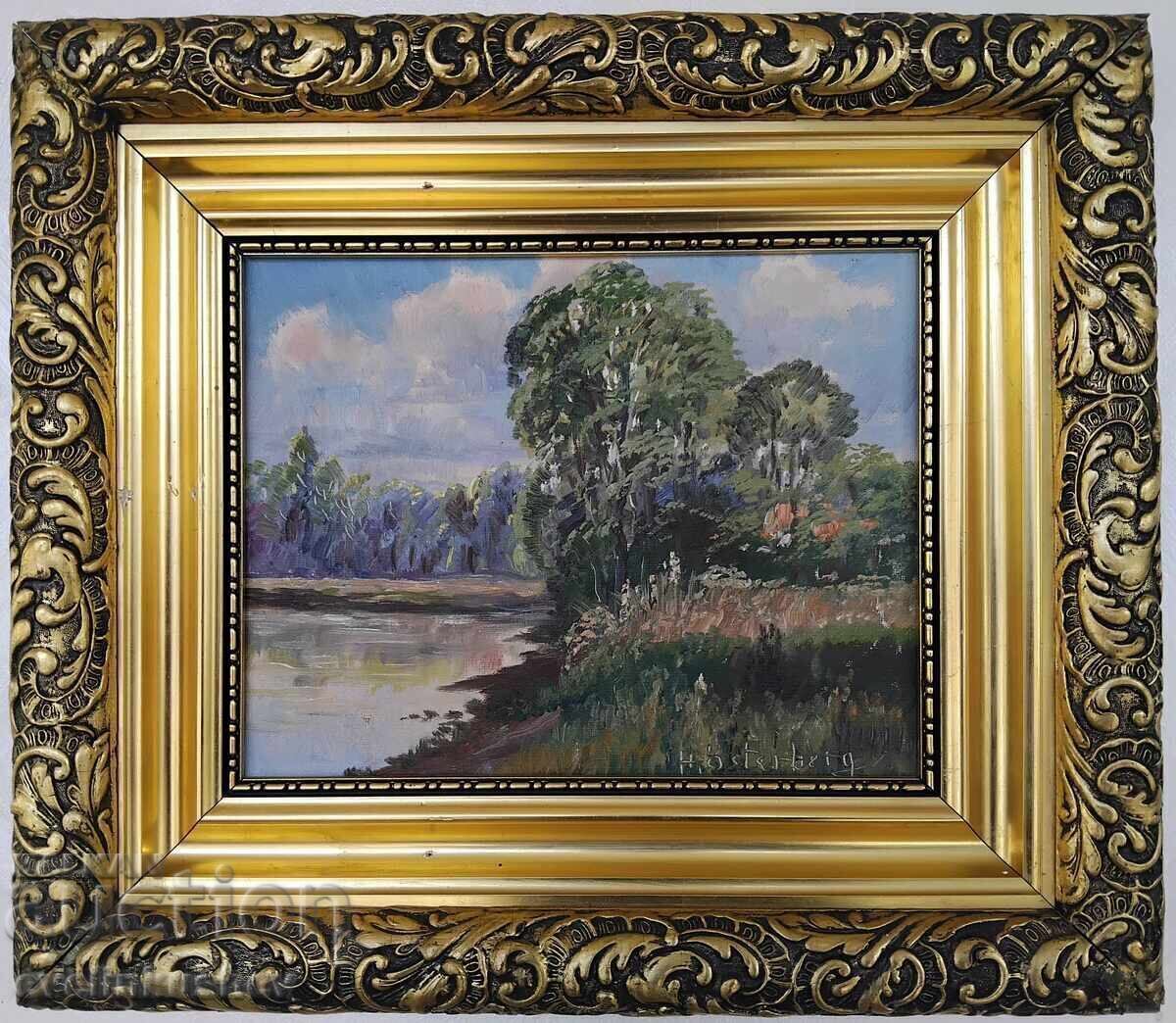 Стара маслена картина рисувана с маслени бои върху платно с цена € 3.00 | 5.87 лв. Стара маслена картина рисувана с маслени бои върху платно с цена € 3.00 | 5.87 лв.