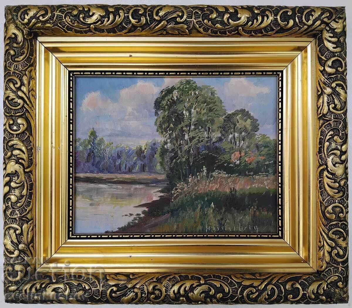 Аукцион Стара маслена картина рисувана с маслени бои върху платно Аукцион Стара маслена картина рисувана с маслени бои върху платно