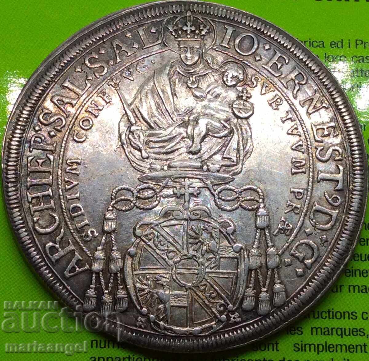Талер 1690 Австрия Залцбург граф Йохан Ернст 29,08г сребро Талер 1690 Австрия Залцбург граф Йохан Ернст 29,08г сребро