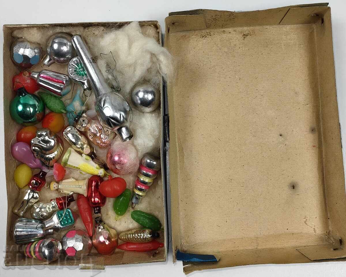 Jucării din sticlă și plastic SOCIALISTE, BRAD DE CRĂCIUN, AN NOU, CRĂCIUN