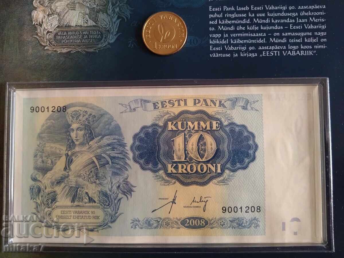 Set monedă și bancnotă 2008, Estonia