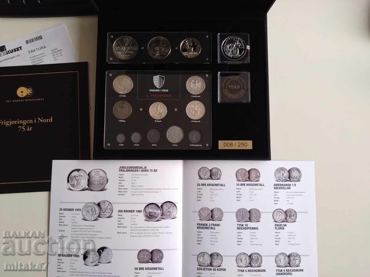 Комплект монети и медал, Норвегия Комплект монети и медал, Норвегия