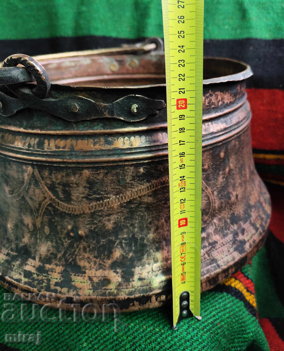 Large Revival-era copper pot, 25 liters - 5