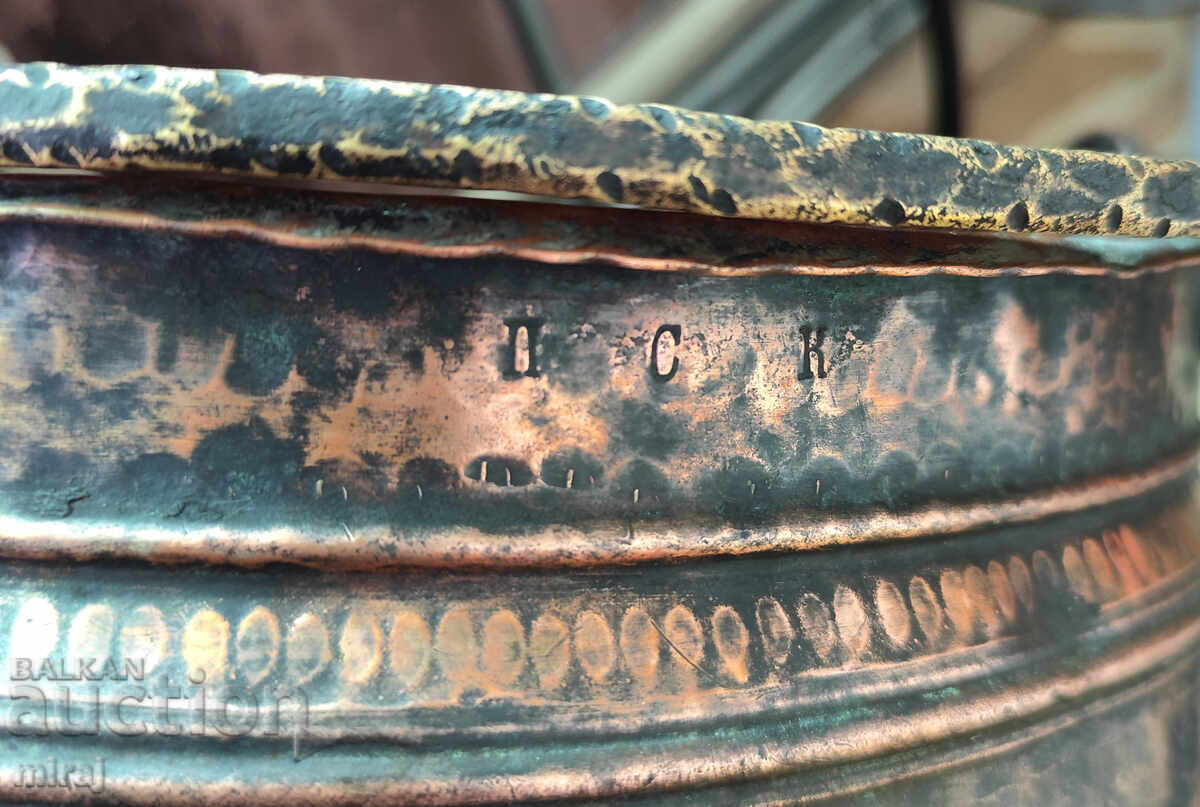 Large Revival-era copper pot, 25 liters - 6