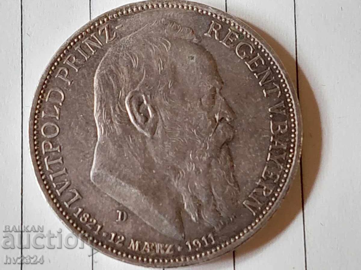 3 mărci Otto 90 de ani de la nașterea prințului-regent Luitpold cu preț € 50.00 | 97.79 BGN