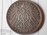 3 Stamps Otto 90 Years from the Birth of Prince Regent Luitpold