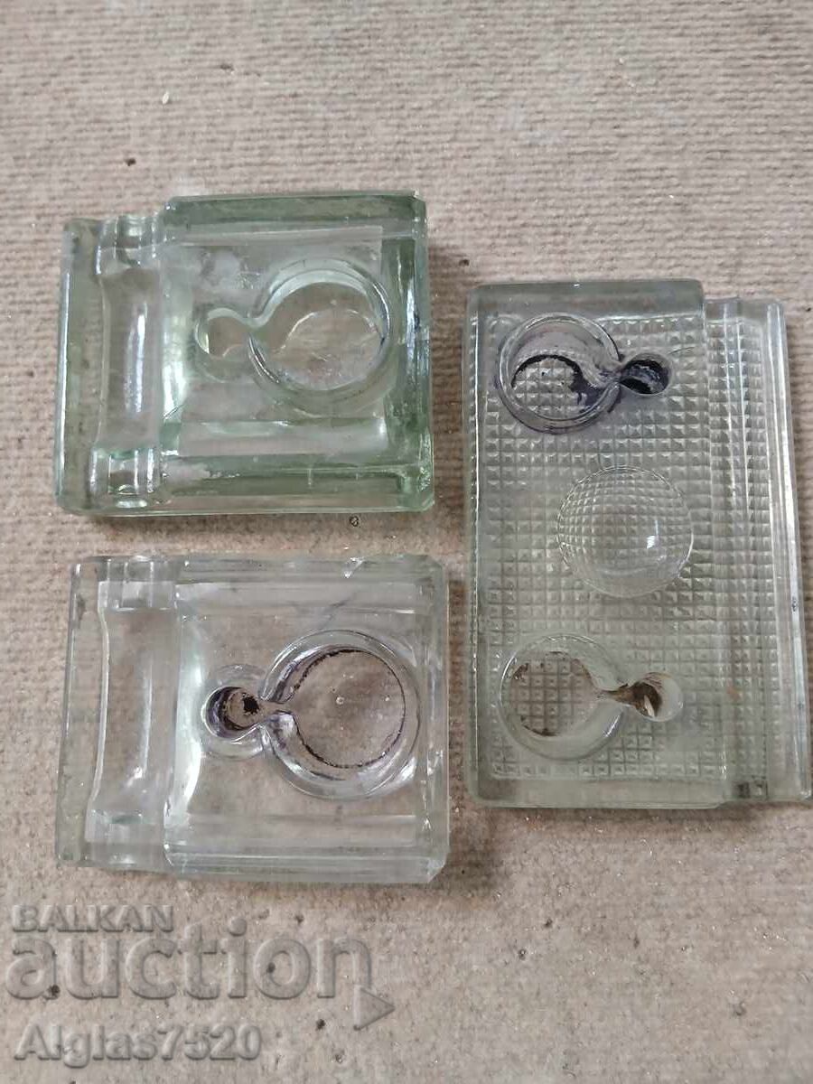 3 glass inkwells with price € 11.25 | 22.00 BGN