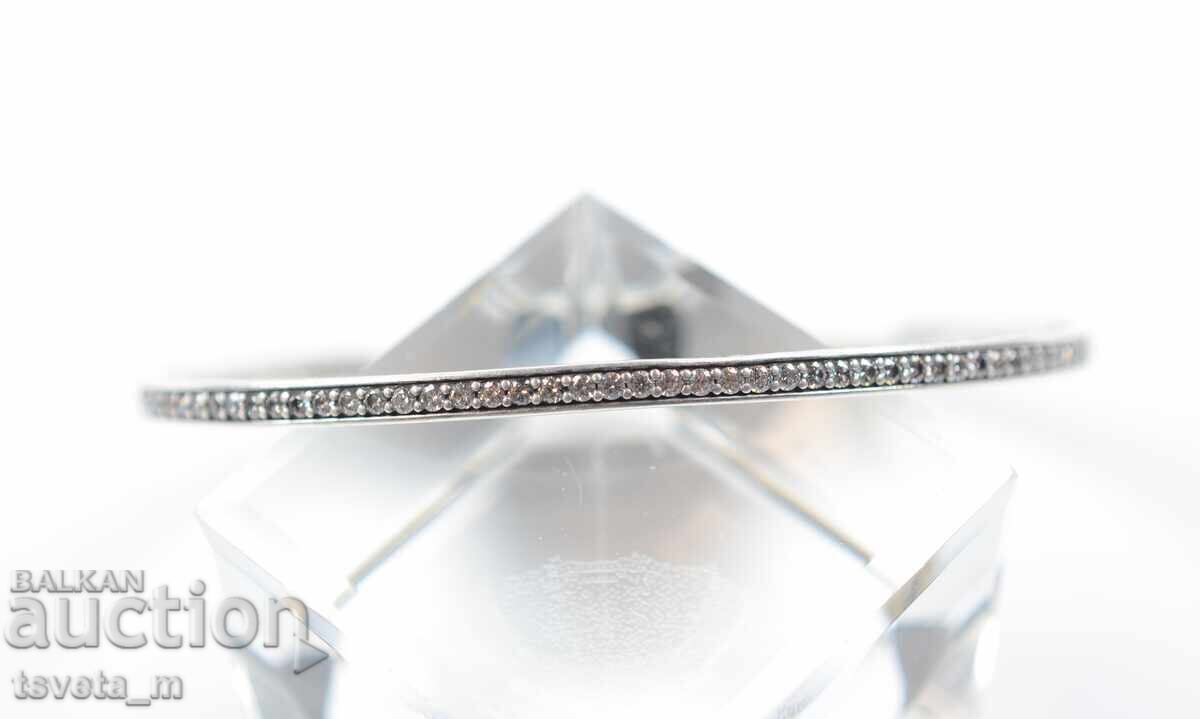 Δημοπρασία Ασημένιο βραχιόλι PANDORA 925 με ροζ σμάλτο και πετράδια