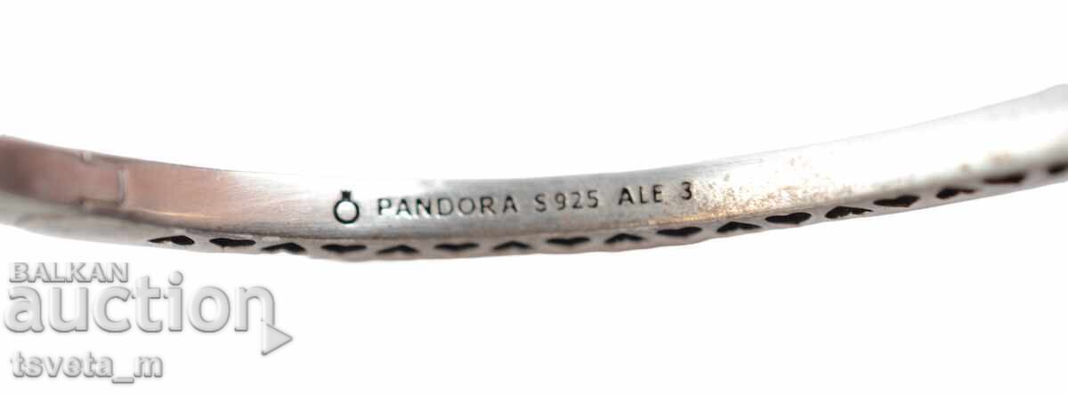 Доставка на Сребърна гривна PANDORA  925 с розов емайл и камъчета