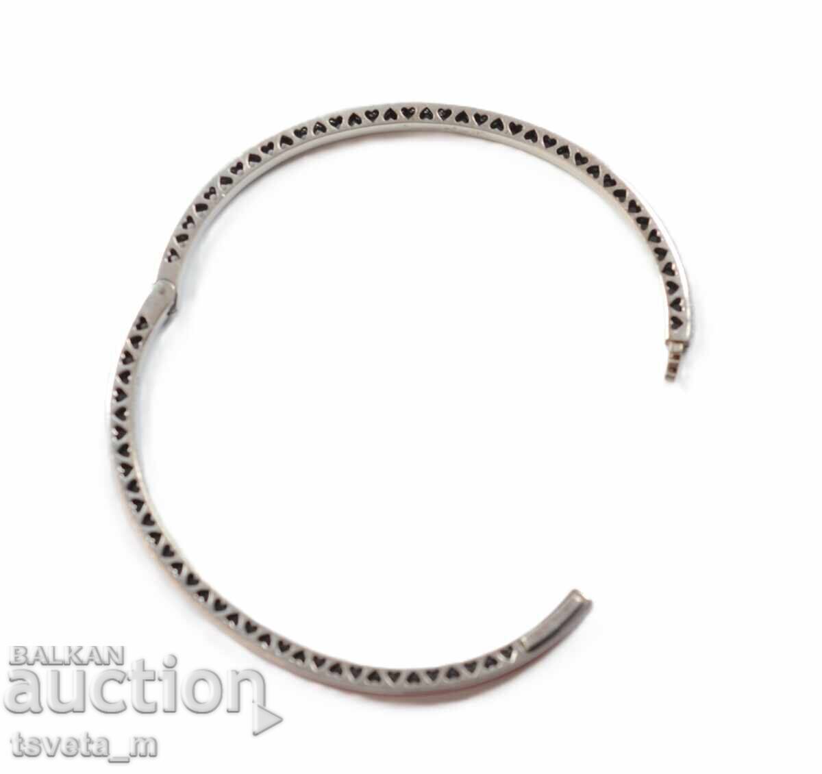 Ασημένιο βραχιόλι PANDORA 925 με ροζ σμάλτο και πετράδια - 5