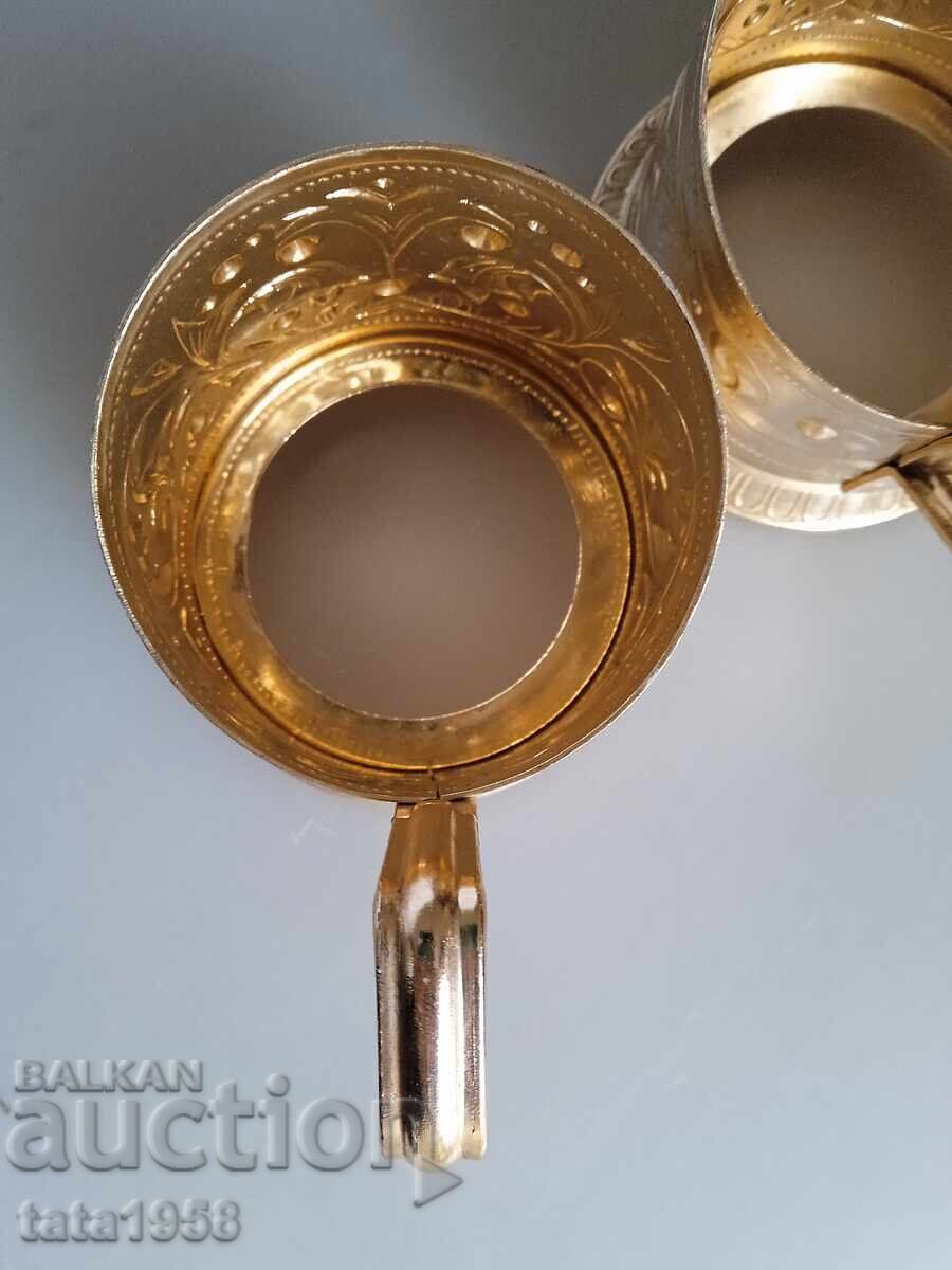 Παράδοση Δίσκοι για ποτήρια 2 τεμάχια Λουλούδια Καμπάνες Κωδωνάκια Σφραγίδα