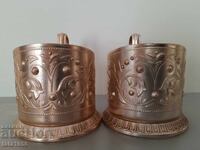 Suporturi de pahar 2 bucăți Flori Clopoței cu Imprimare