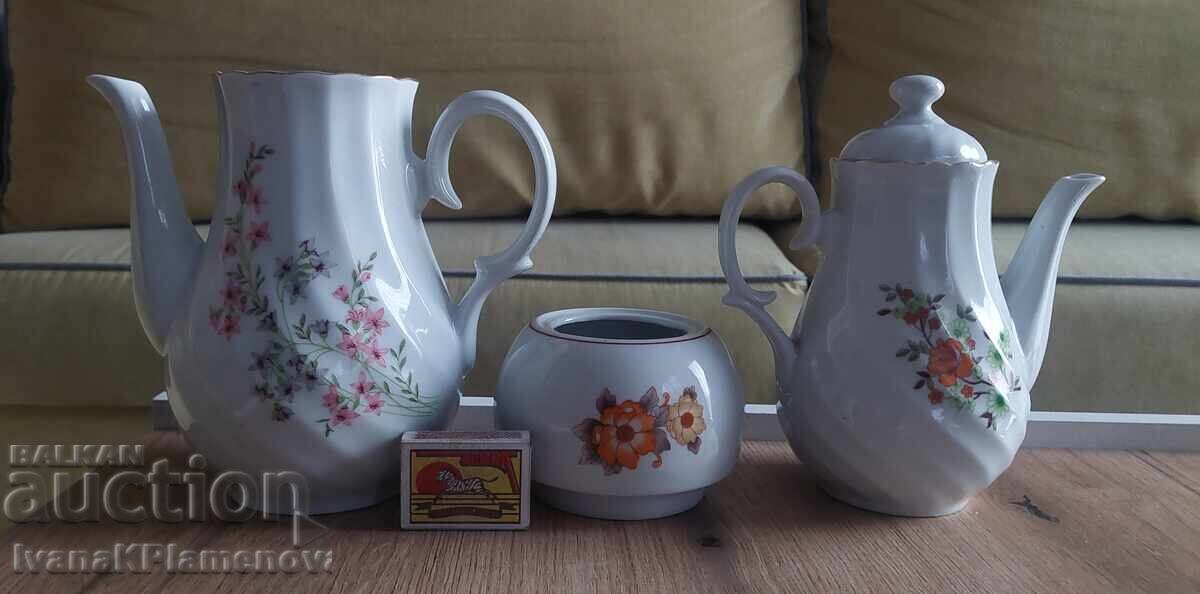Bulgaria Porcelain: Two Pitchers and a Sugar Bowl for Collectors - 6