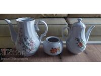 Bulgaria Porcelain: Two Pitchers and a Sugar Bowl for Collectors