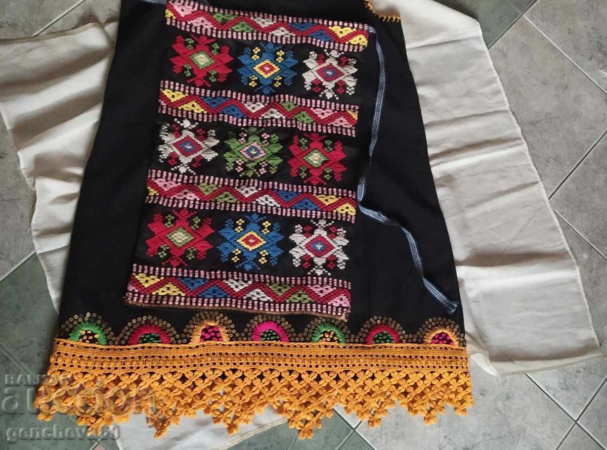 Auction  Folk costume skirt, apron, and headscarf