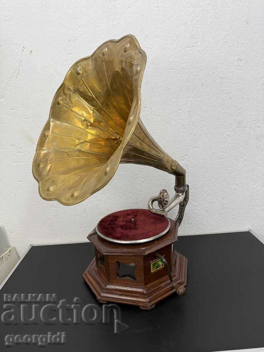 Παλιό γραμμόφωνο με χοάνη "His Master's Voice". №7771