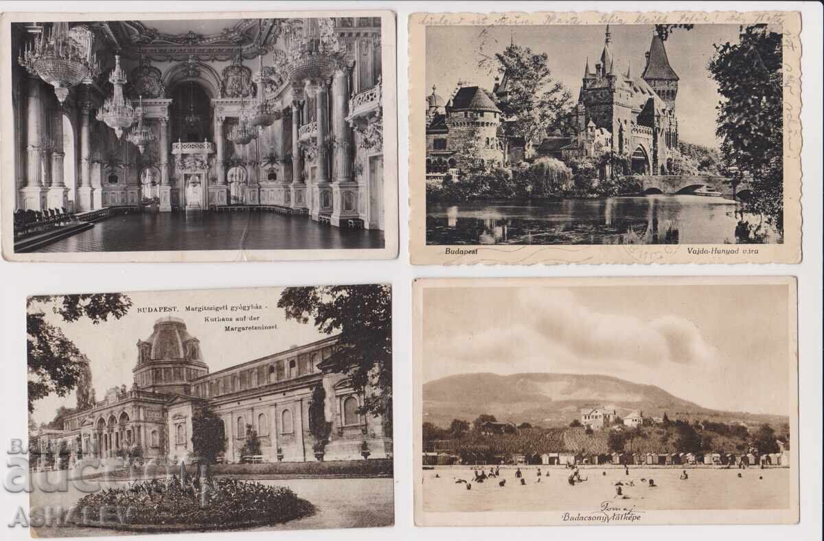 Ungaria Budapesta, anii '30, 4 cărți poștale