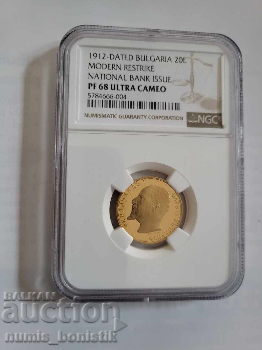20 Leva 1912 PF 68 ULTRA CAMEO Restrike