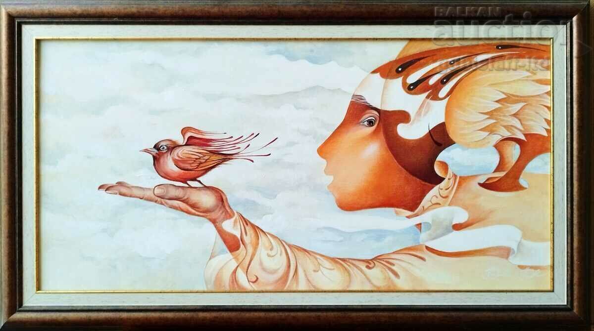 Tabloul „Înger cu pasăre”, art. P. Penchev, 2017
