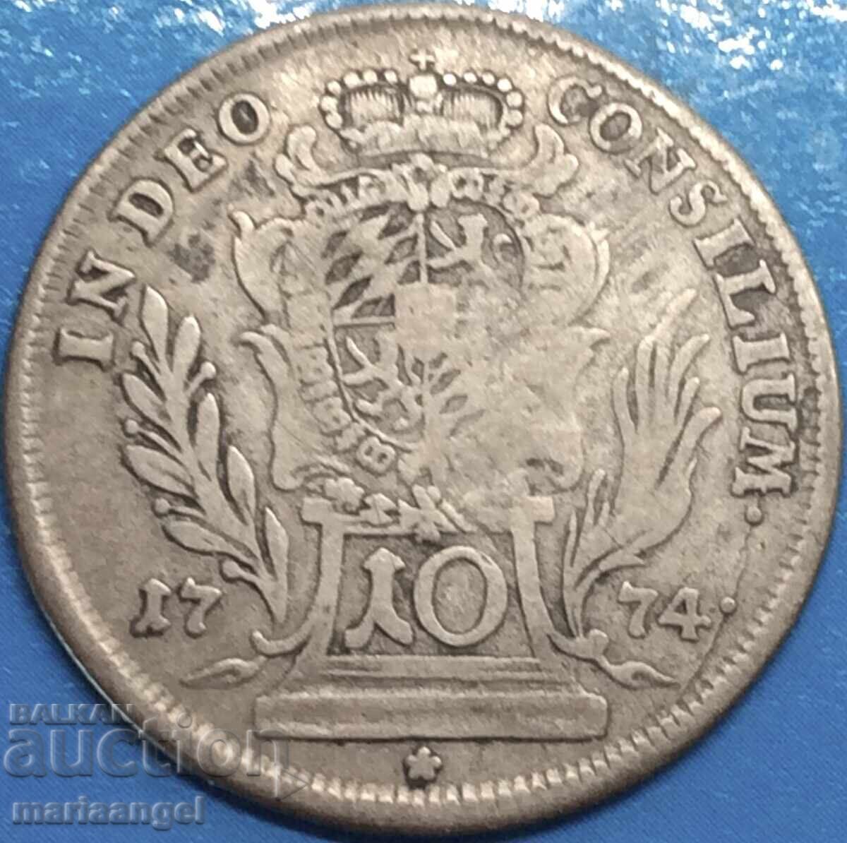 Livrarea Bavaria 10 kreĭtsari 1774 Germania Maximilian Iosif rar