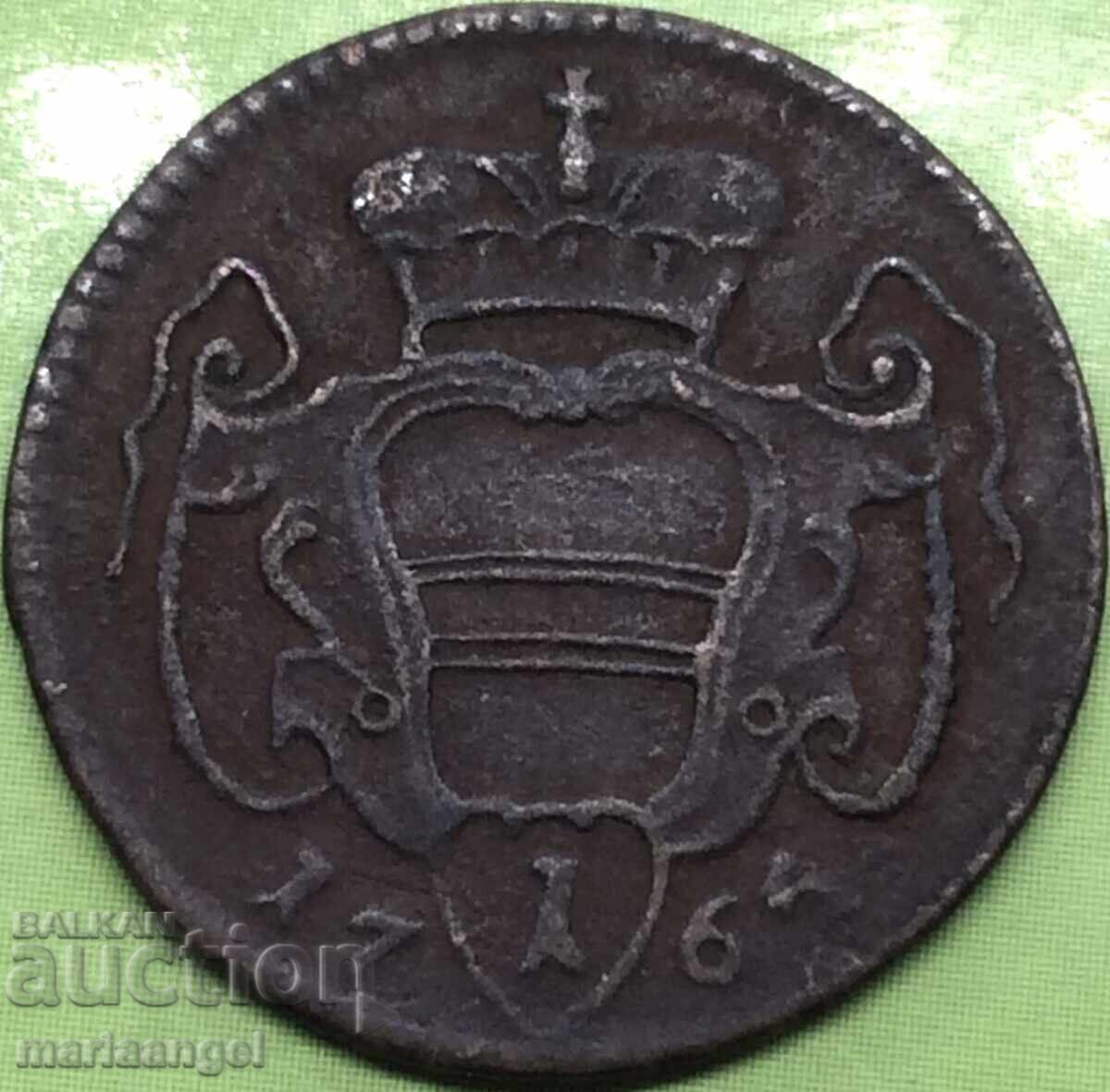 Австрия 1 пфениг 1765 Мария Терезия 1740-1780 медна - 5 Австрия 1 пфениг 1765 Мария Терезия 1740-1780 медна - 5