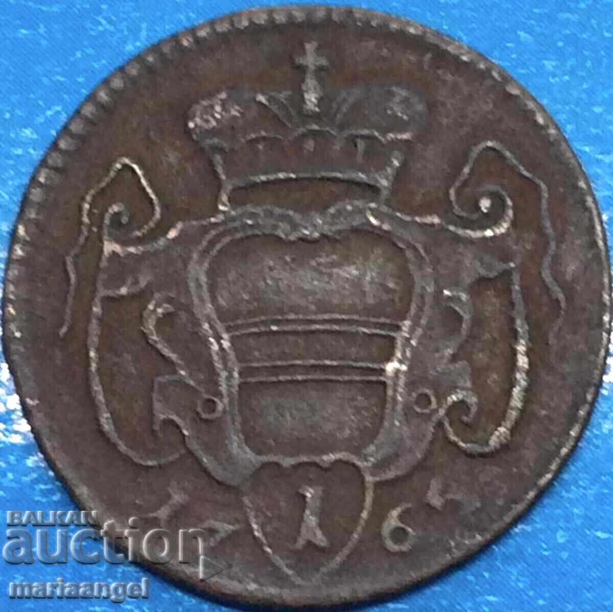 Австрия 1 пфениг 1765 Мария Терезия 1740-1780 медна Австрия 1 пфениг 1765 Мария Терезия 1740-1780 медна