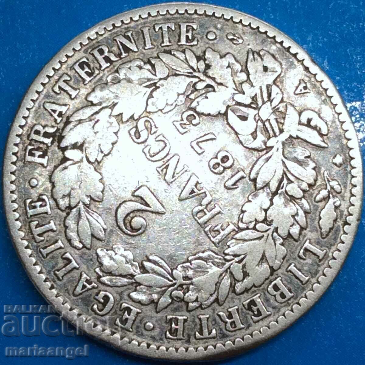 Παράδοση Γαλλία 2 φράγκα 1873 Ceres ασήμι
