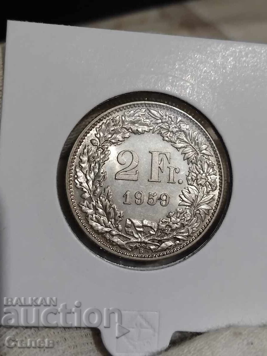 2 Francs 1959 with price € 28.12 | 55.00 BGN