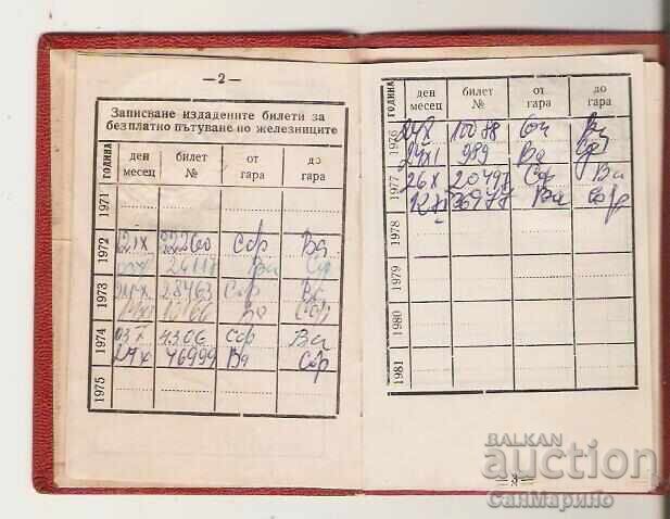 Доставка на Удостоверение За безплатно пътуване АБПФК 1961 г. Доставка на Удостоверение За безплатно пътуване АБПФК 1961 г.