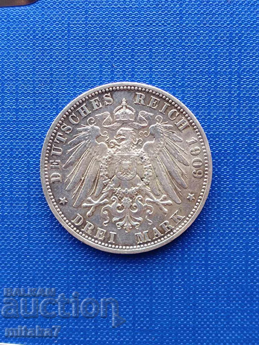 3 марки 1909 година, Германия с цена € 47.04 | 92.00 лв.