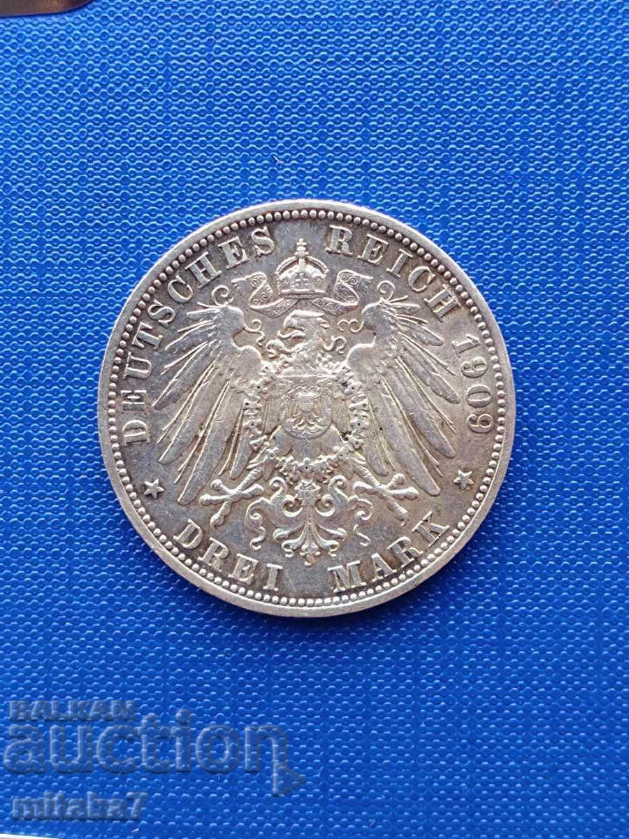 3 μάρκα 1909, Γερμανία με τιμή € 52.00 | 101.70 BGN