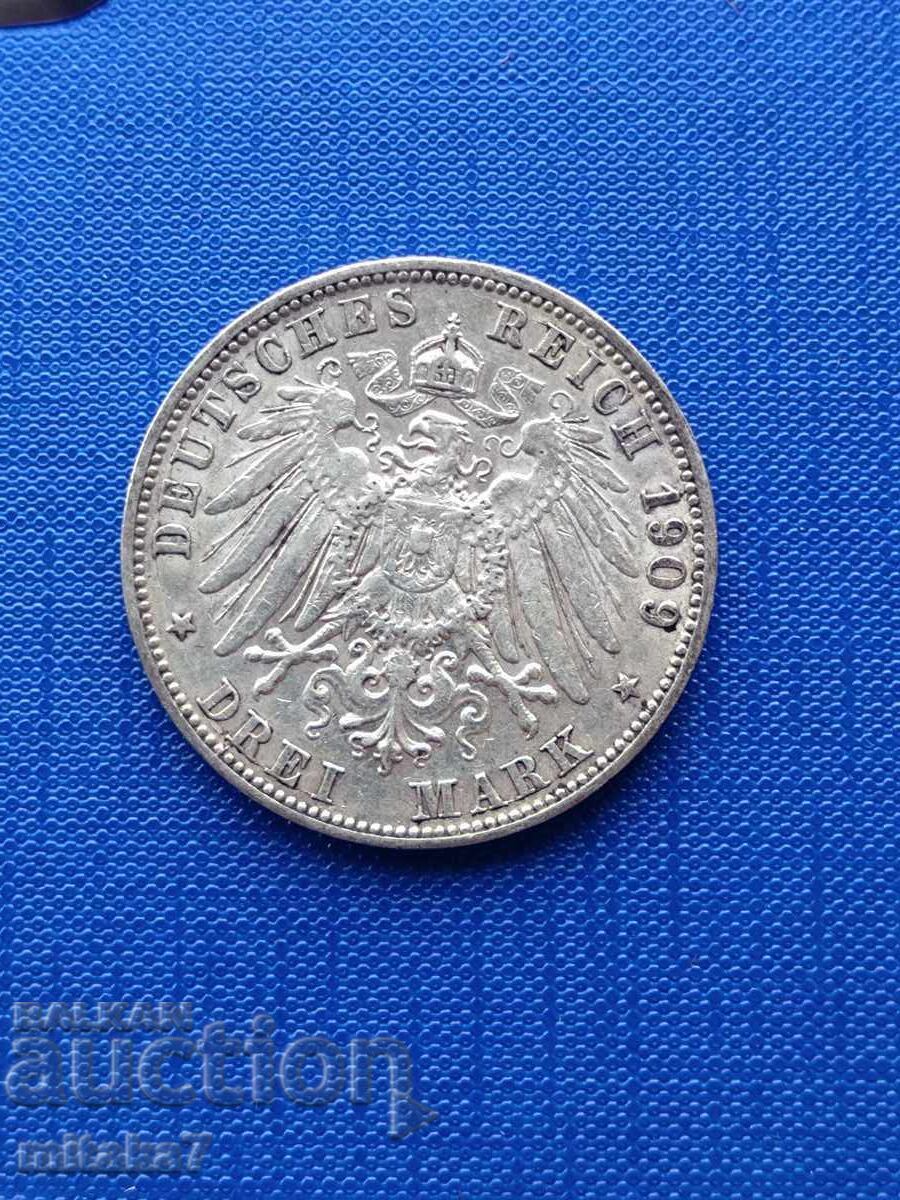 3 μάρκα 1909, Γερμανία με τιμή € 52.00 | 101.70 BGN