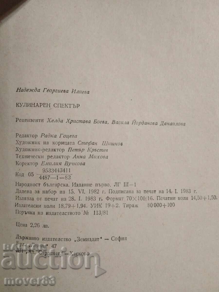 Auction  Culinary spectrum. 1983 year