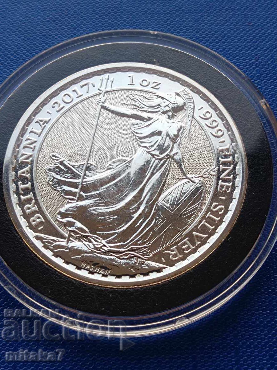Monedă de argint Britannia, anul 2017, Marea Britanie Monedă de argint Britannia, anul 2017, Marea Britanie