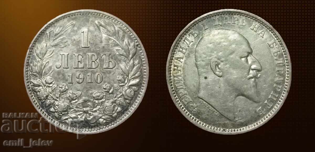 1 Lev Silver 1910 Year Kingdom of Bulgaria 1 Lev Silver 1910 Year Kingdom of Bulgaria