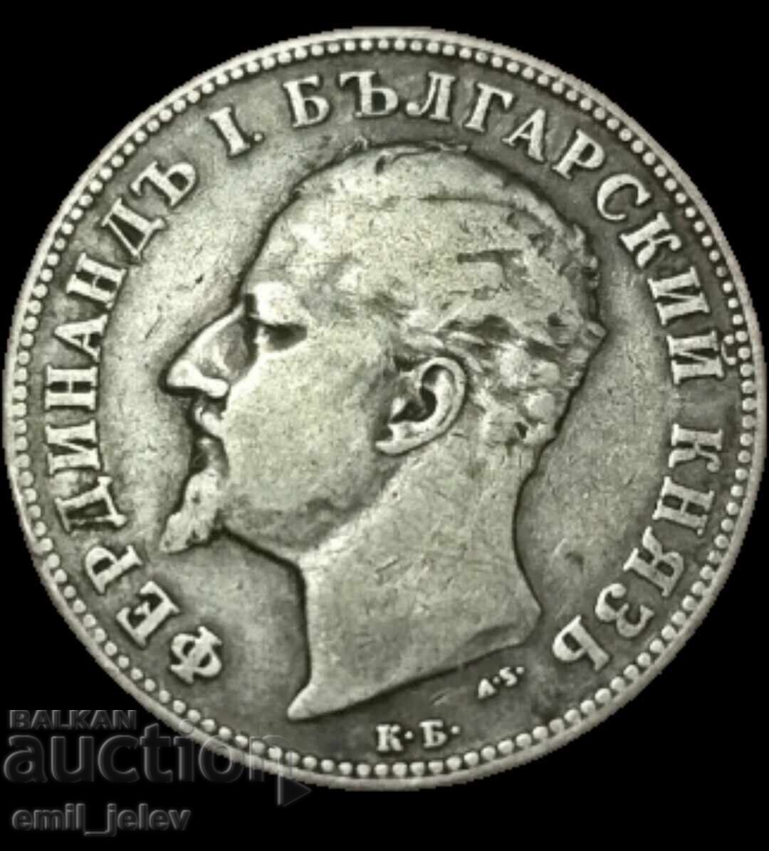 Auction  2 Leva Silver 1894 Year Principality of Bulgaria