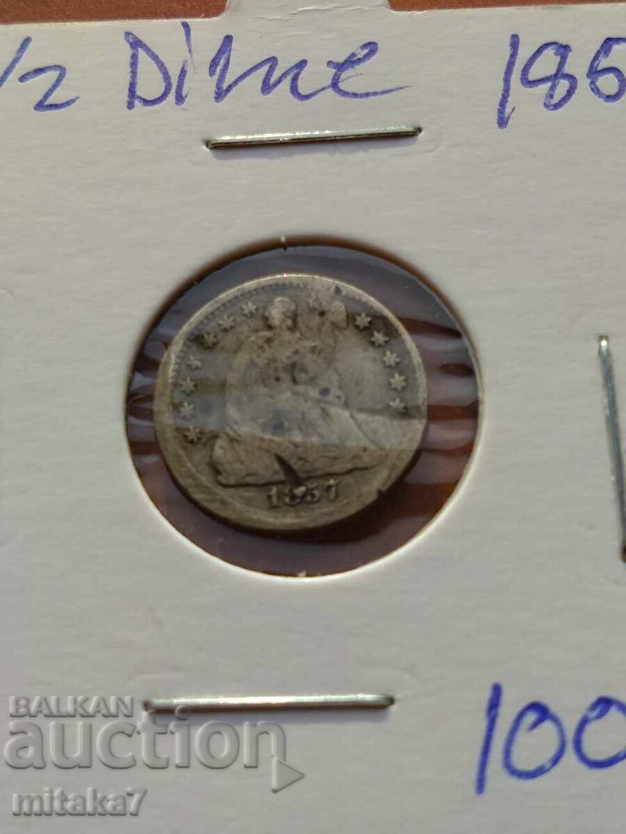 Livrarea 1/2 dime 1857, SUA