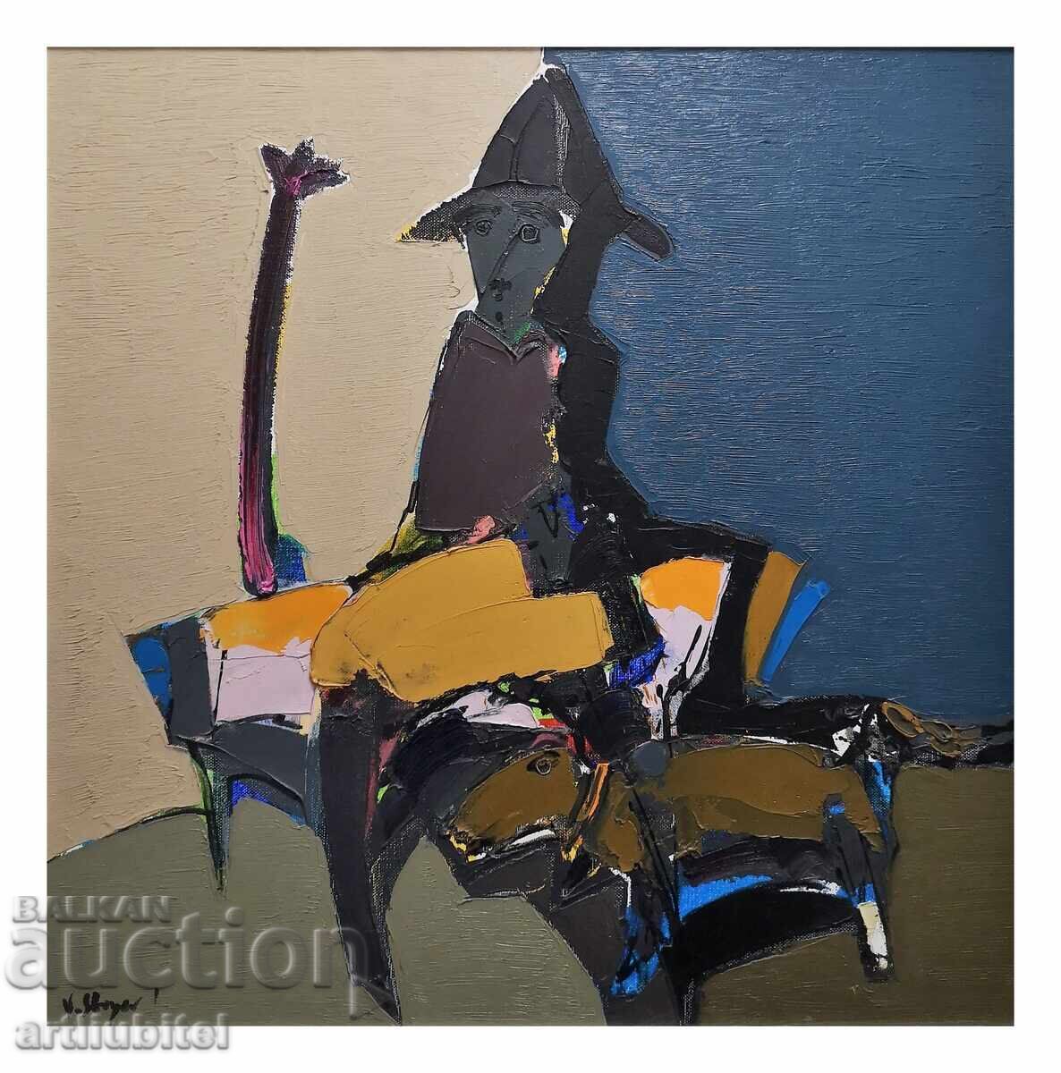 Vasil Stoev, tablou ulei, 52x52cm Vasil Stoev, tablou ulei, 52x52cm