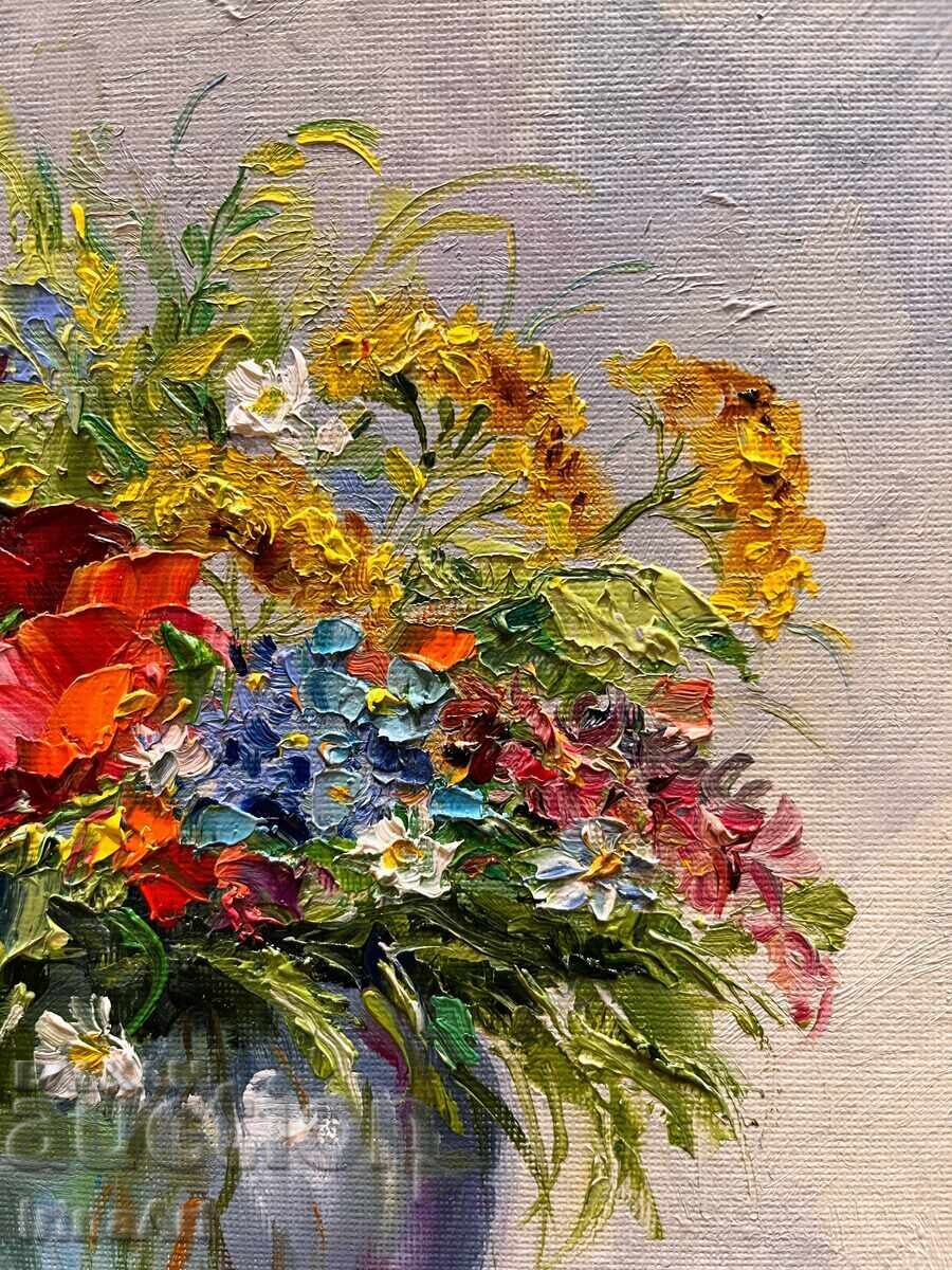 Buchet de vară - I. Vodiană. Ulei pe pânză, 30x25 cm - 7