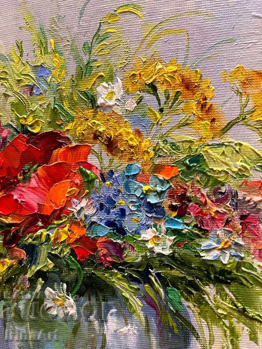 Buchet de vară - I. Vodiană. Ulei pe pânză, 30x25 cm - 10