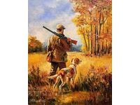 На лов - И. Водяна. Масло, платно, 50х40 см