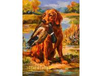 Успешен лов - И. Водяна. Масло, платно, 40х30 см