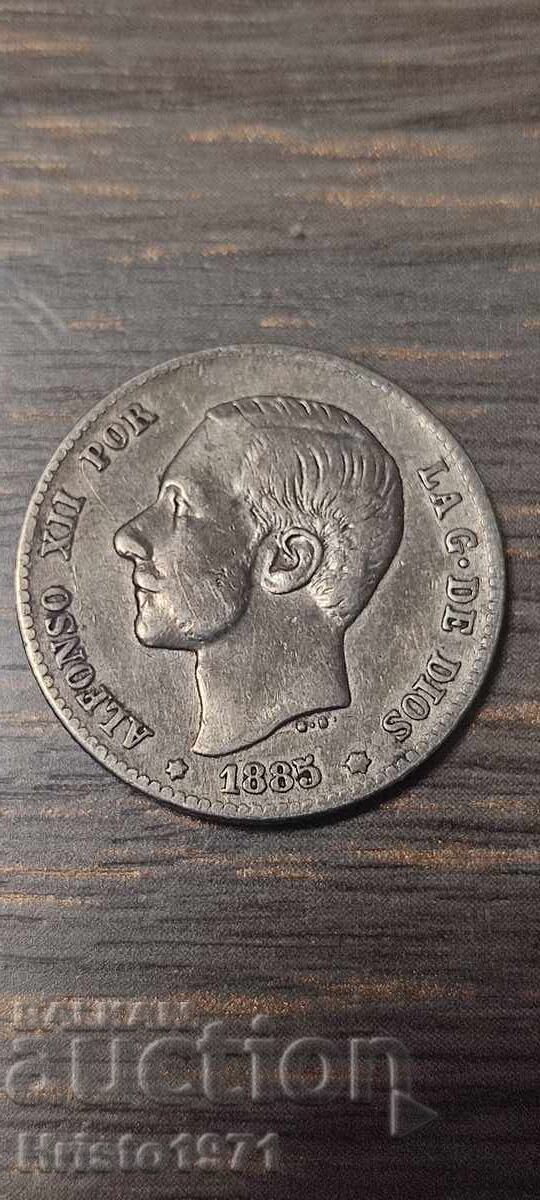1 Πεσέτα 1885