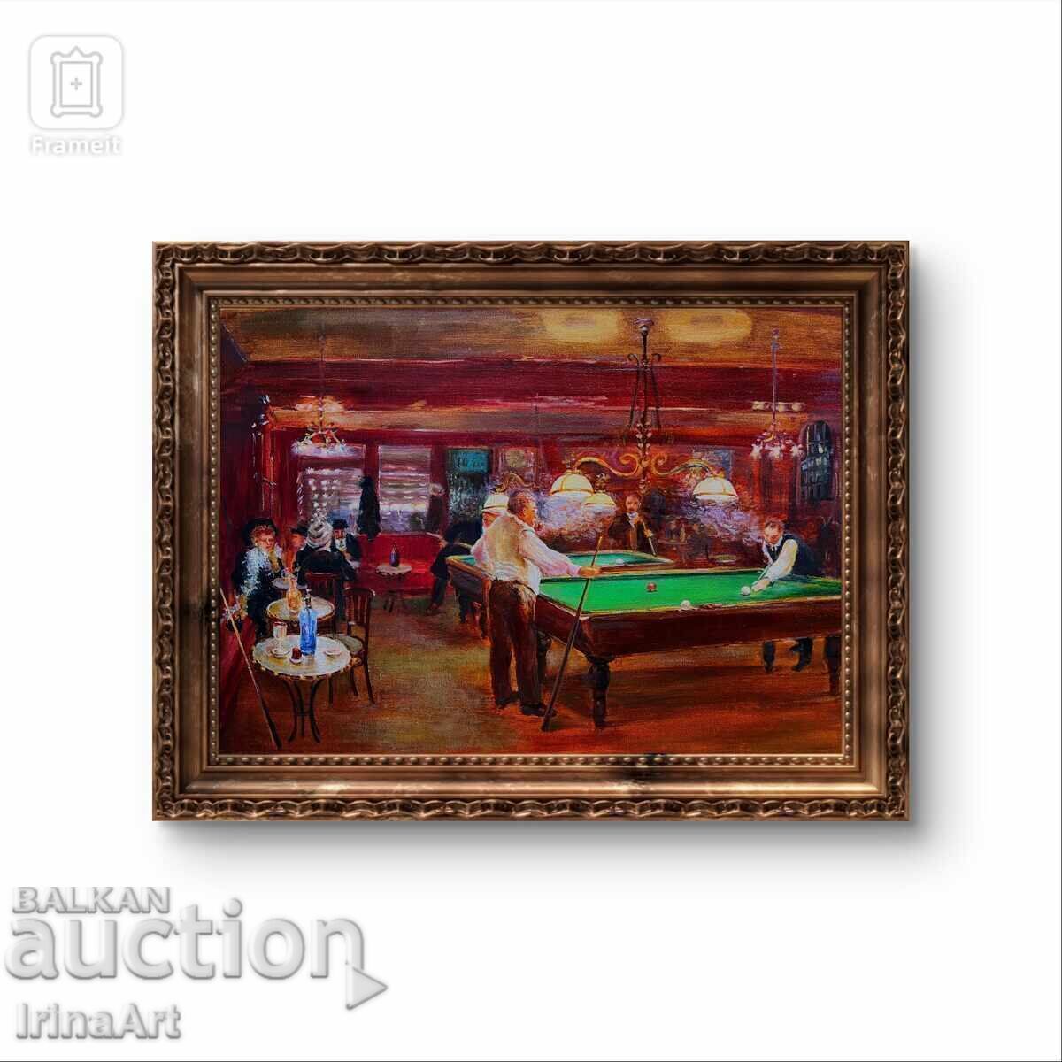 Le Billiard - И. Водяна. Масло, платно, 70х50 см с цена € 198.89 | 389.00 лв.